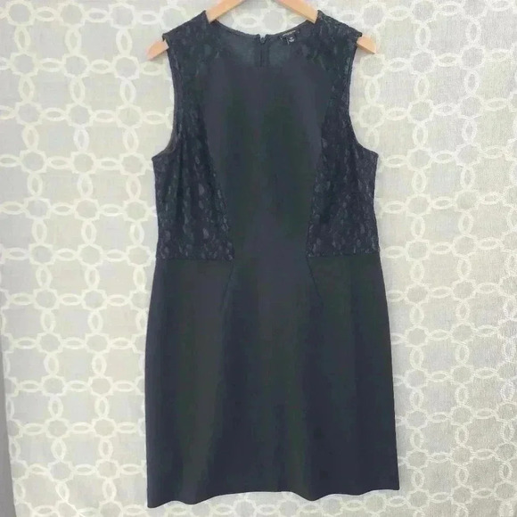 Ann Taylor Black Lace Sleeveless Career Sheath Dress 16 - Picture 1 of 11